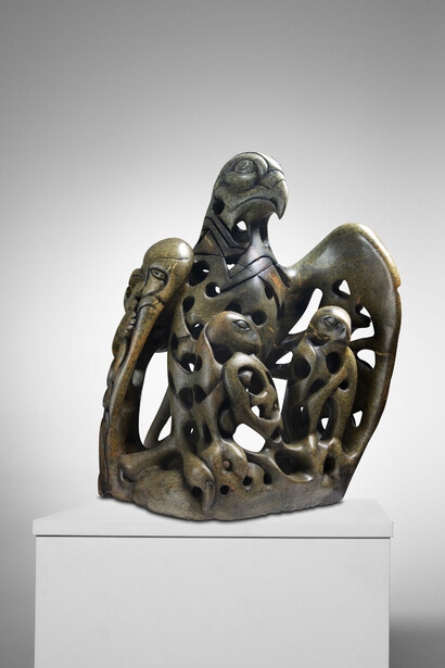 Abraham Anghik Ruben, Falcon with young. Courtesy of Feheley Fine Arts