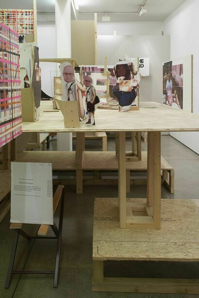 Erik van Lieshout, House of Guilt, colour copies on wood, glass and mixed media, 271 x 252 x 356 cm - 106 3/4 x 99 1/4 x 140 1/8 inches, 2013-14, © the artist, courtesy Maureen Paley, London