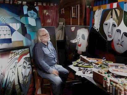 Retrato del pintor italo-costarricense, Alvaro Bracci, en su casa ubicada en La Uruca