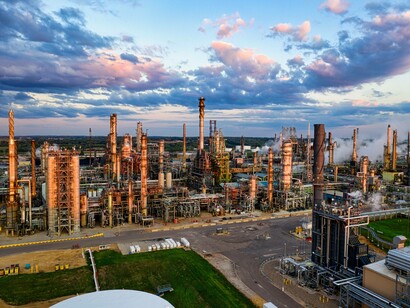 A view of the massive oil refinery in Odesʹkyy Npz, Ukraine
