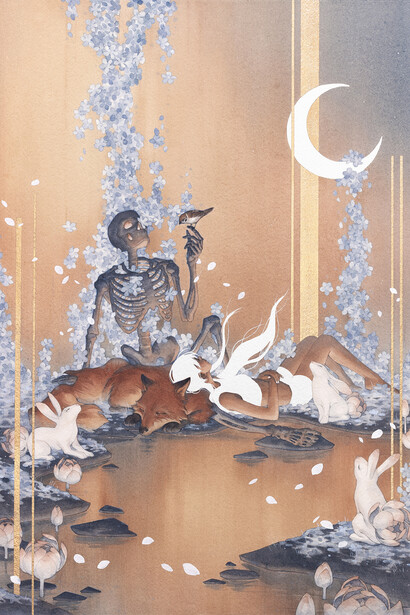 Kelogsloops, Love, death and all her friends (detail). Courtesy of Corey Helford Gallery