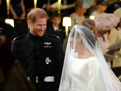 The Prince Harry and Meghan Markle during the royal wedding