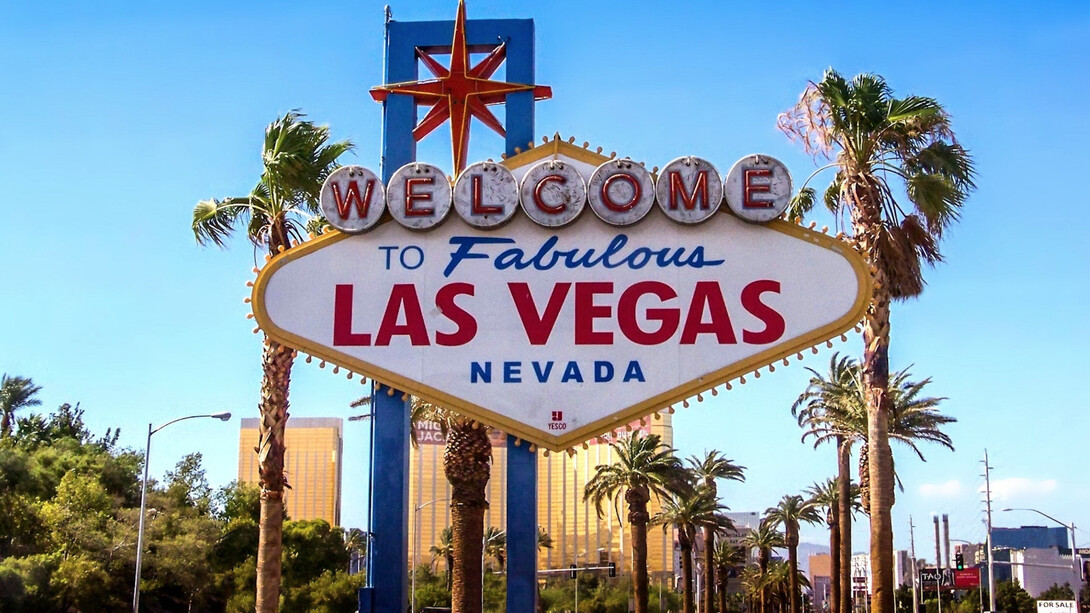 Il cartellone di benvenuto a Las Vegas, Nevada, US