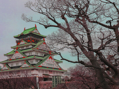 El castillo de Osaka, Japón