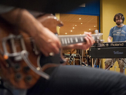 Hands & guitar Marco Marzo Maracas; keyboards man Giovanni Parmeggiani