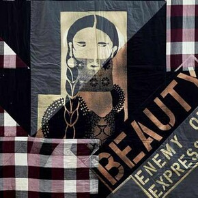 Lara Schnitger, Beauty Enemy of Expression, 2014, bleached linen, 207 x 208 cm, 81 1/2 x 81 7/8 ins, Copyright the artist, Courtesy of Stuart Shave/Modern Art, London