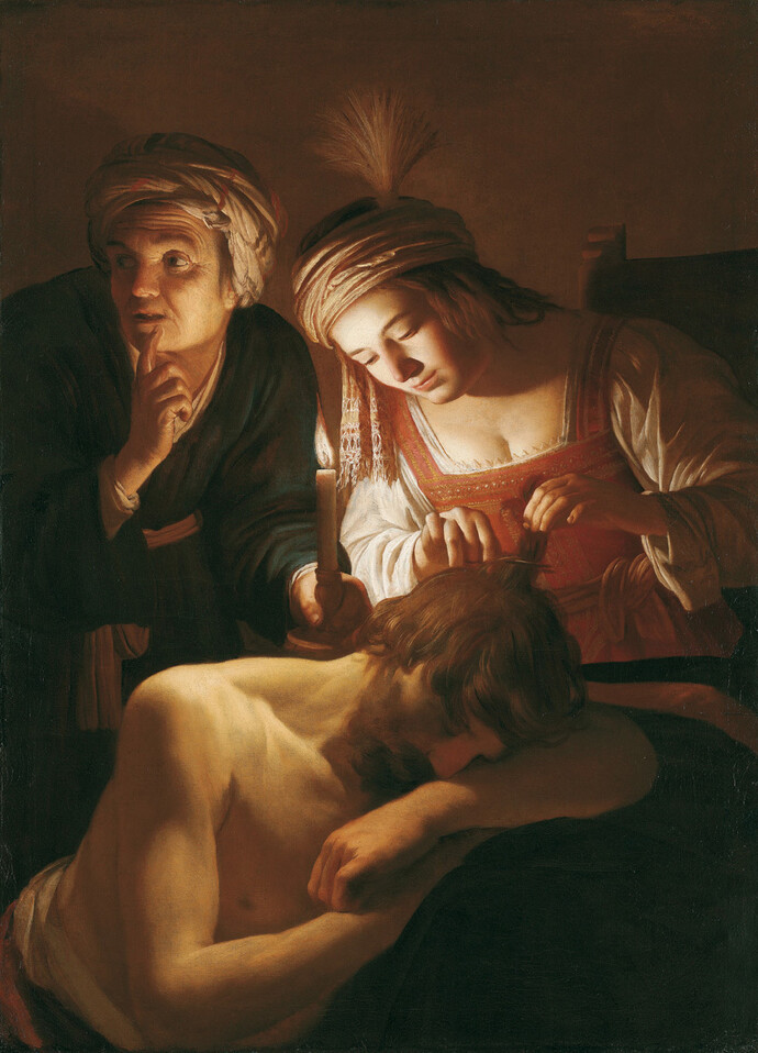 Gerrit van Honthorst, Sansone e Dalila, 1619-1620, Olio su tela, Cleveland, The Cleveland Museum of Art, Mr. and Mrs. William H. Marlatt Fund