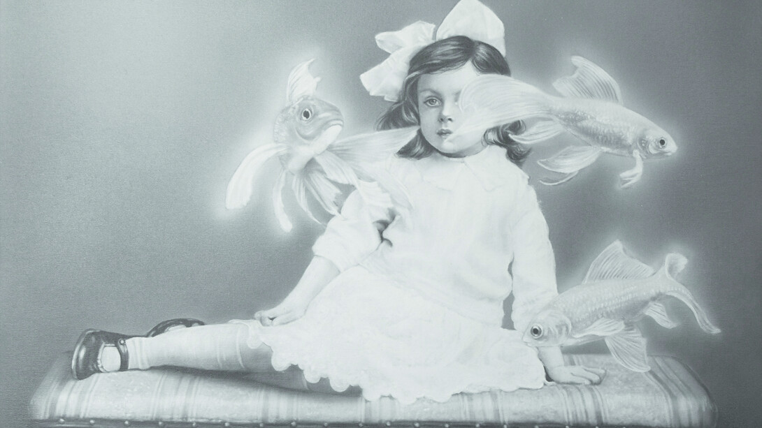 Zoe Byland, Underwater, detail, 30 x 50 cm, acrylic, airbrush on canvas, dorothycircusgallery