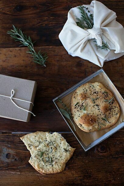 Flatbread with Black Sea Salt and Rosemary © Karen Mordechai