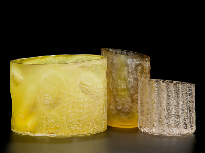Edmond Byrne, Emotion Landscape 4a-4c, glass kaolin, various sizes