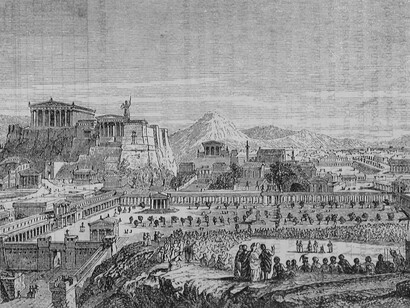 Templo de Nike, Acrópolis de Atenas, ilustración incluida en "Una historia más breve de Grecia, desde los tiempos más remotos hasta la conquista romana" (William Smith, 1864)