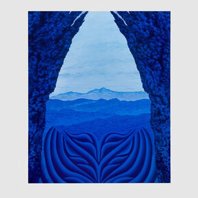 Joani Tremblay, Vertical Empire, Cerebral Chasms, 2023. Oil on linen, 60 x 50 in. (152.4 x 127 cm). Courtesy of the artist and James Cohan Gallery