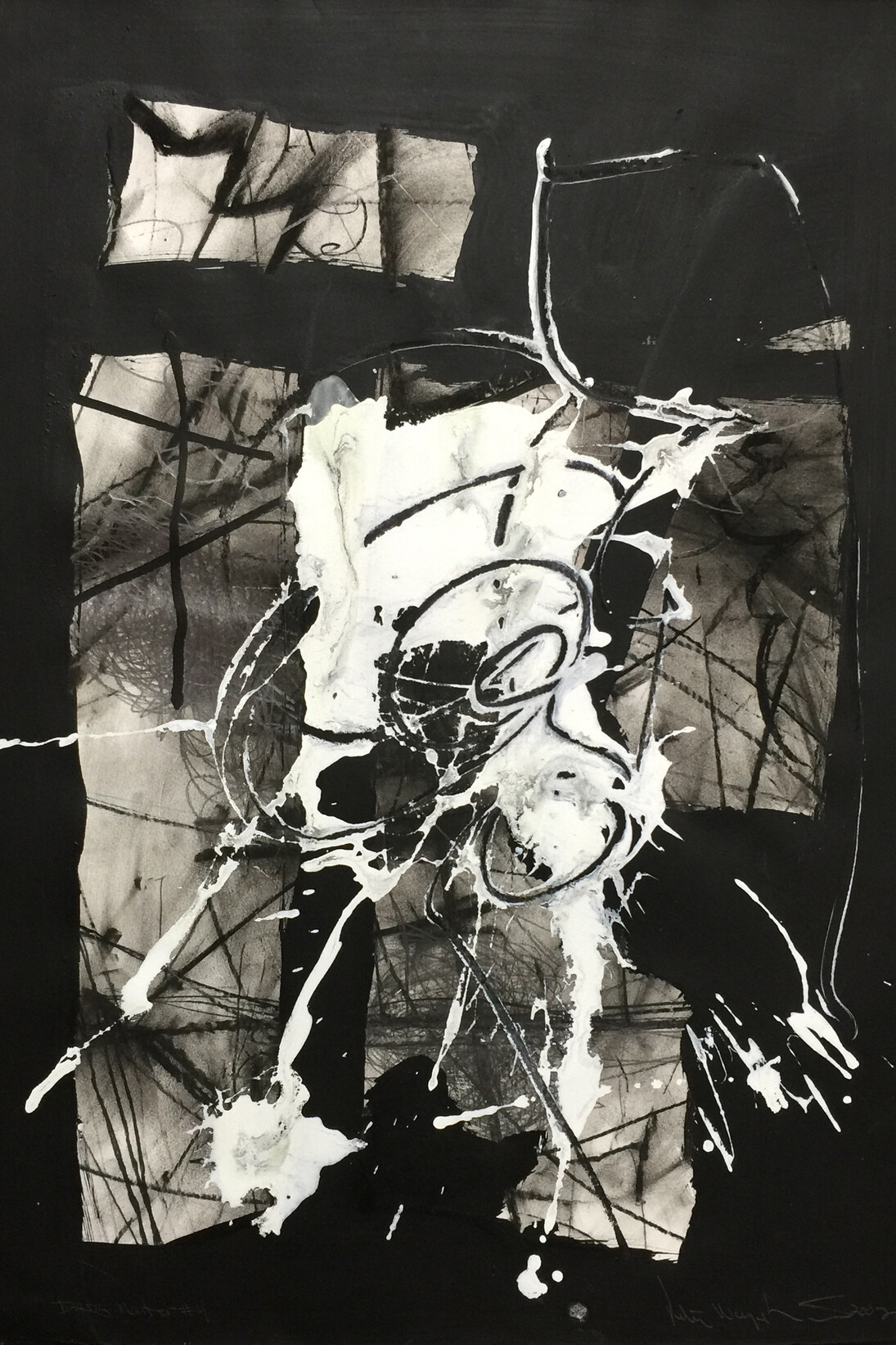 Peter Wayne Lewis, Dark Matter 1V, 2002, acrylic on paper, 30 x 22 inches. Courtesy of the artist and Skoto Gallery