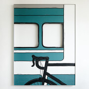 Milly Peck, Alternative Means of Travel, 2020. Emulsion on Valchromat, coloured pencil, wood. 113 x 86 x 4 cm. Courtesy of VITRINE