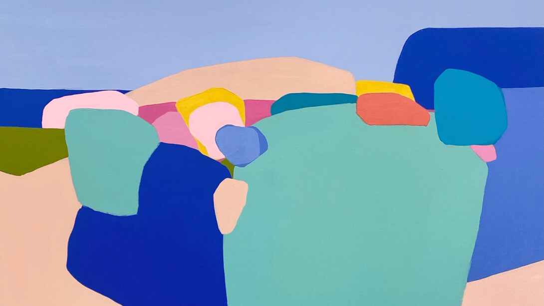 Julie Naima, Ocean Dance (close-up), acrylic on canvas, 36x36 inches. Courtesy the artist and Thomas Deans Fine Art