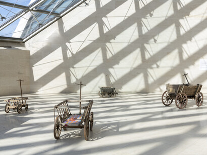 Lubaina Himid et Magda Stawarska, vue de l'exposition. Avec la courtoisie du Mudam