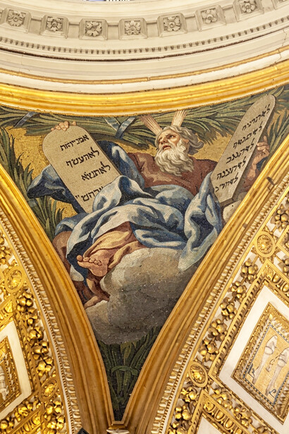 Moses with the Tablets of the Law, Pendentive, Chapel of the Pietà, Saint Peters’s basilica, Vatican