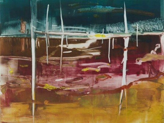 Calum McClure, White Trees, 2013, monotype, 44.5cm x 34.5cm
