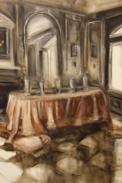 Loredana Cacucciolo, Nelle stanze di Andrea, I calici, olio su tela,100x150x5 cm, 2013