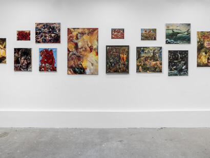 Celeste Dupuy-Spencer, Burning in the eyes of the maker, exhibition view. Courtesy of Jeffrey Deitch