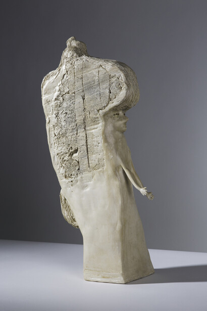 Enrico David, Roman Toilet [view 2], 2014, Jesmonite, stain, from an edition of 5 + APs, 18.75 x 9.5 x 6 inches, 47.5 x 24 x 15 cm, © the artist. Michael Werner Gallery, New York and London 