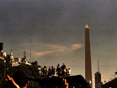 El Obelisco en el centro de Buenos Aires, capital de Argentina
