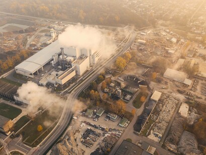 Factories with carbon emissions