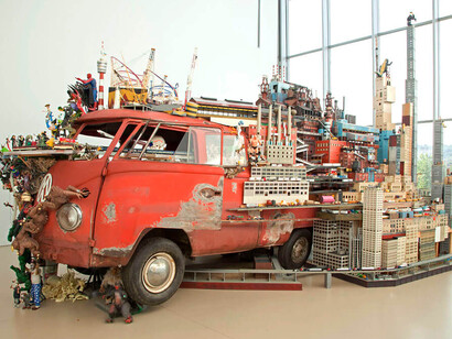 Kim Adams (Canadian b. 1951)
Bruegel-Bosch Bus    1997-ongoing

1960s Volkswagen bus, figurines, mixed media , Acquired with the assistance of the York Wilson Endowment Award at The Canada Council for the Arts, and with finds from The E. Muriel Baker Estate and The Russell Nelson Eden Estate, 2001

© Art Gallery of Hamilton