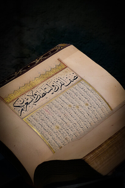 Je feuilletais Les pages soyeuses, délicatement satinées et nacrées, transpercées par l’odeur du temps, je découvrais, abasourdie, glissées dans une poche, entre deux pages, quatre aquarelles d’ornement