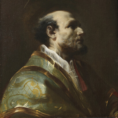 Corrado Giaquinto, San Filippo Neri, olio su tela, 46 x 52 cm. Inghilterra, collezione privata 