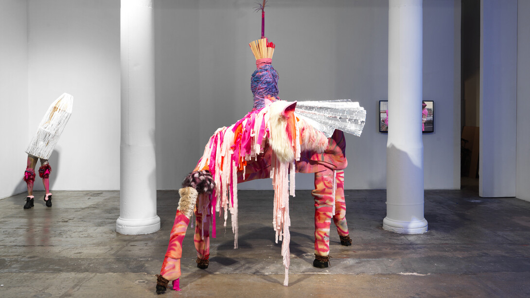 Tamar Ettun "Pink Eat Owl", installation shot. Image courtesy of the artist and Fridman Gallery, New York