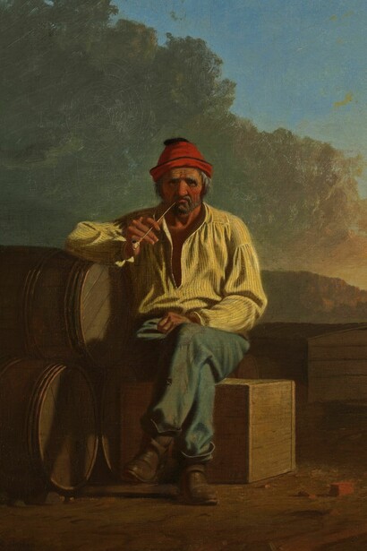 Wealthy donors provide vital financial support to elite cadres who seek cultural dominance over society. ‘Mississipi Boatman’ by George Caleb Bingham, 1850