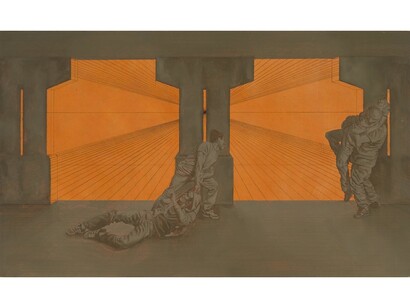 Guillaume Bresson, Sans titre, 2014, Huile sur panneau de bois, 30 x 50 cm (11 3/4 x 19 5/8 in.), Courtesy Galerie Nathalie Obadia, Paris/Bruxelles