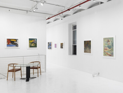 After magic: early works by Pat Passlof: 1948-1962, exhibition view. Courtesy of Eric Firestone Gallery