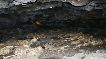 A reenactment of the Daranshi Cave massacre on Jeju Island, depicting the tragic events of the 1948 incident, South Korea