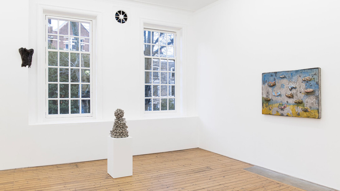 The sun rises under the pillar of your tongue, exhibition view. Courtesy of The Approach Gallery