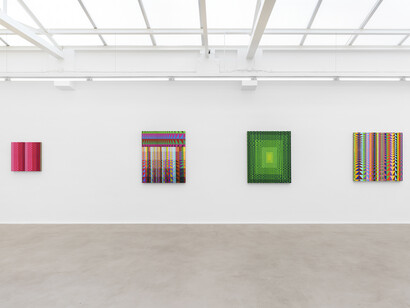 Léon Wuidar et Brooklin A. Soumahoro, Des géométries variables, vue de l'exposition. Avec l’aimable autorisation de la Galerie Rodolphe Janssen