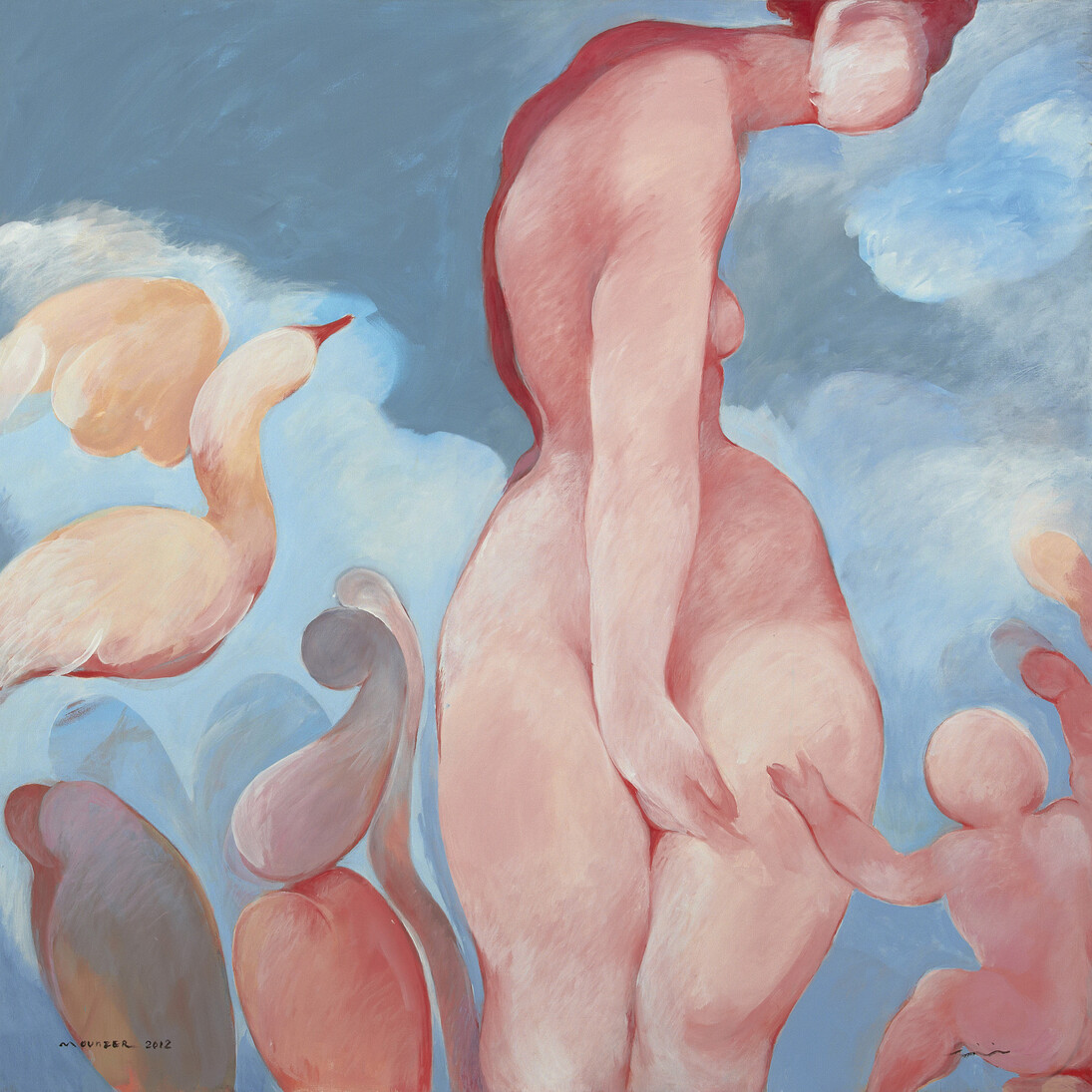 Mounzer Kamnakache, Untitled, 2012, Acrylic on canvas, 150 x 150 cm