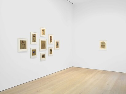 Installation view, Bill Traylor: Works from The William Louis-Dreyfus Foundation, David Zwirner,
New York, February 22–April 13, 2024. Courtesy David Zwirner. All Bill Traylor artwork is used
with permission from Bill Traylor Family, Inc.