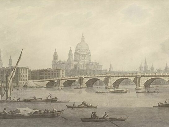 Joseph Farrington, View of London Bridge from the South West, 1789, courtesy Museum of London