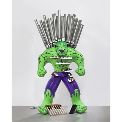 Jeff Koons, Hulk (Organ), 2004-2014, Polychromed bronze and mixed media, 99 1/2 x 50 1/4 x 31 5/8 inches, 252.7 x 127.6 x 80.3 cm. Edition of 3 plus 1 AP © Jeff Koons
