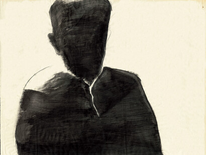Alberto Olivetti, Ritratto di Pietro Ingrao, 1984,
acrilico su carta,
56 x 73 cm,
Roma, Collezione privata

