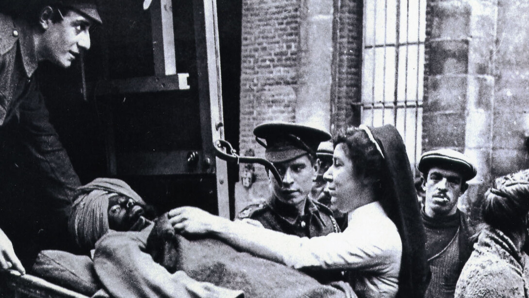 Unknown, Injured Sikh Soldier in Europe during World War I, not dated. Facsimile photograph. The Khanuja Family.
