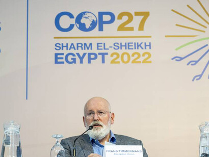 Frans Timmermans, representante de la Unión Europea en la COP27 en su edición 2022 en Sharm El-Sheikh, Egipto