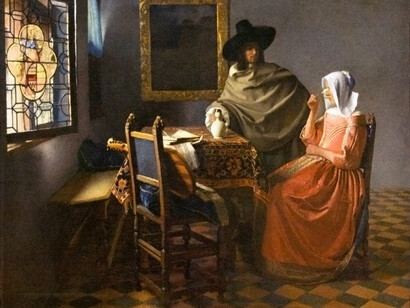 'Dama bebiendo con un caballero' (1660), J. Vermeer