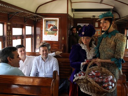 Uno de los vagones del Tren de la Fresa