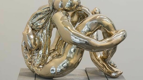 Sarah Lucas, Hoolian, 2013, Cast bronze, 19 x 21 1/2 x 21 1/2 inches (48.3 x 54.6 x 54.6 cm), Photo: David Regen, Copyright Sarah Lucas, Courtesy Gladstone Gallery, New York and Brussels