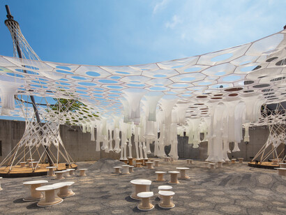 Lumen by Jenny Sabin Studio. Courtesy of MoMA PS1