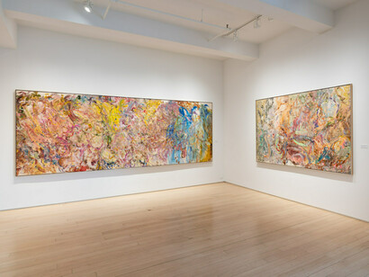 Larry Poons, Provocation, Iliad: powers + spells, exhibition view. Courtesy of Yares Art Gallery
