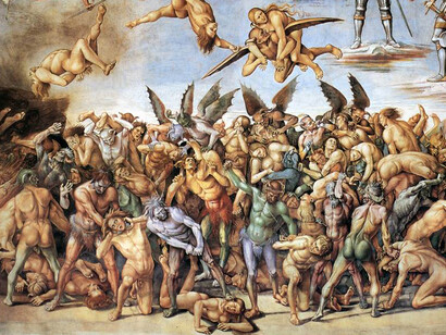 Luca Signorelli, Los condenados (detalle), Capilla de San Brizio de la Catedral de Orvieto